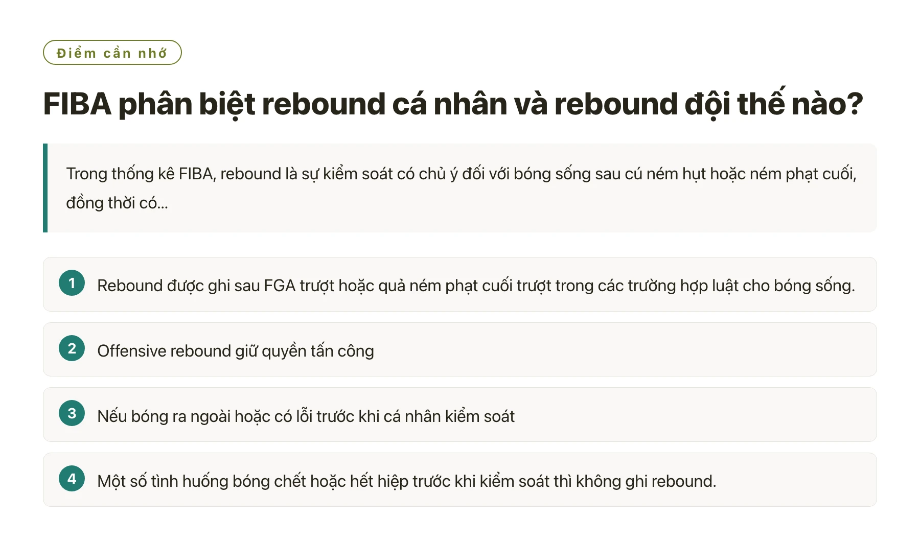 FIBA phân biệt rebound cá nhân và rebound đội thế nào?——全文要点速览