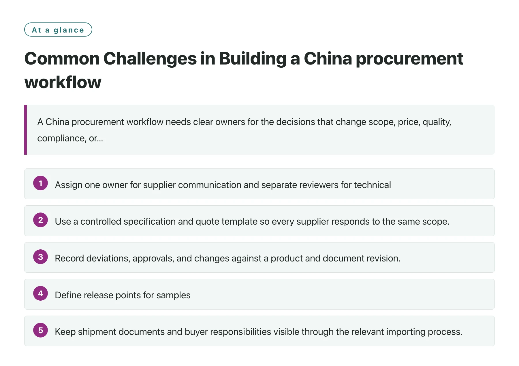 Common Challenges in Building a China procurement workflow——全文要点速览